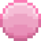 A pink pixel art circle